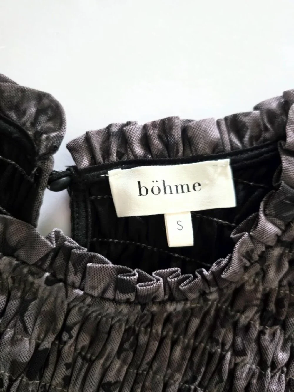 Böhme Sofia Midi Dress in Grey Tulle – Size Small (S) - Picture 9 of 12